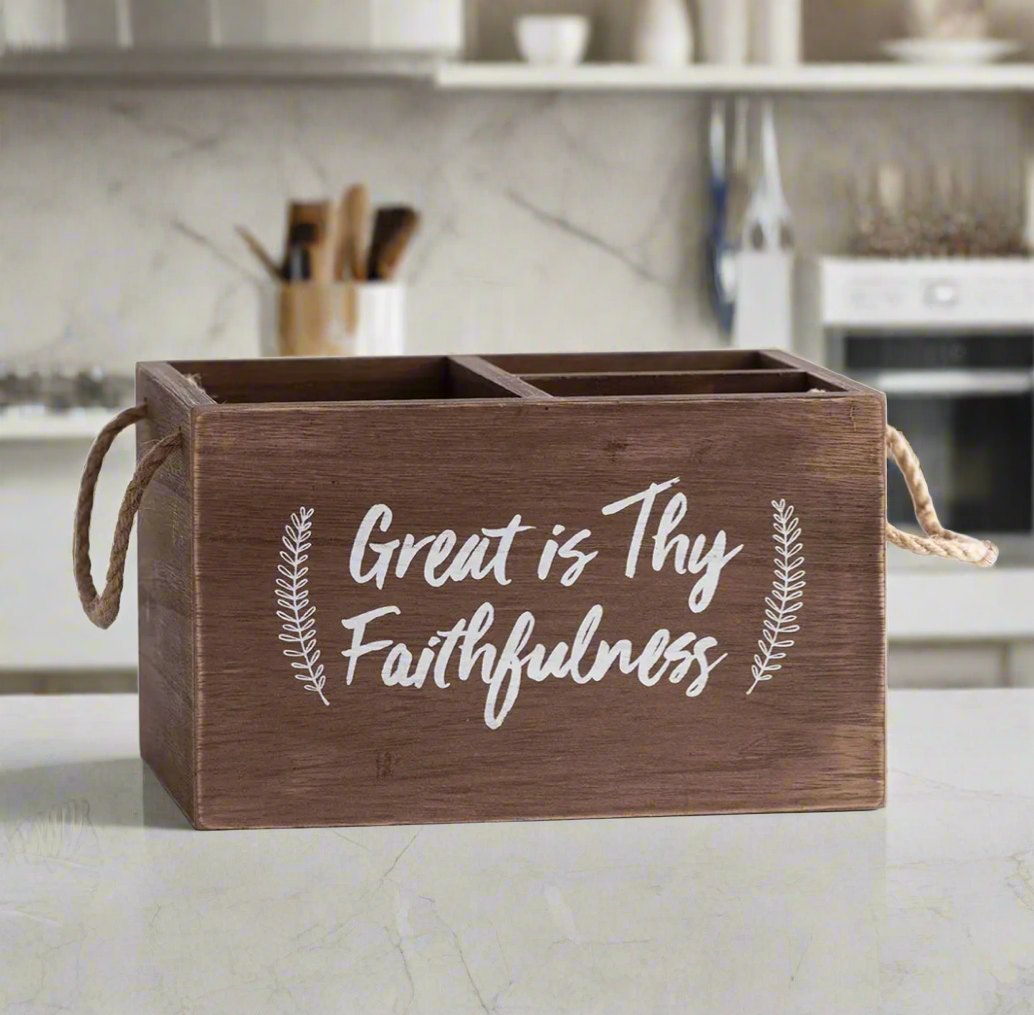 Great Is Thy Faithfulness - Utensil and Desk Organizer Caddy - I AM INTENTIONAL