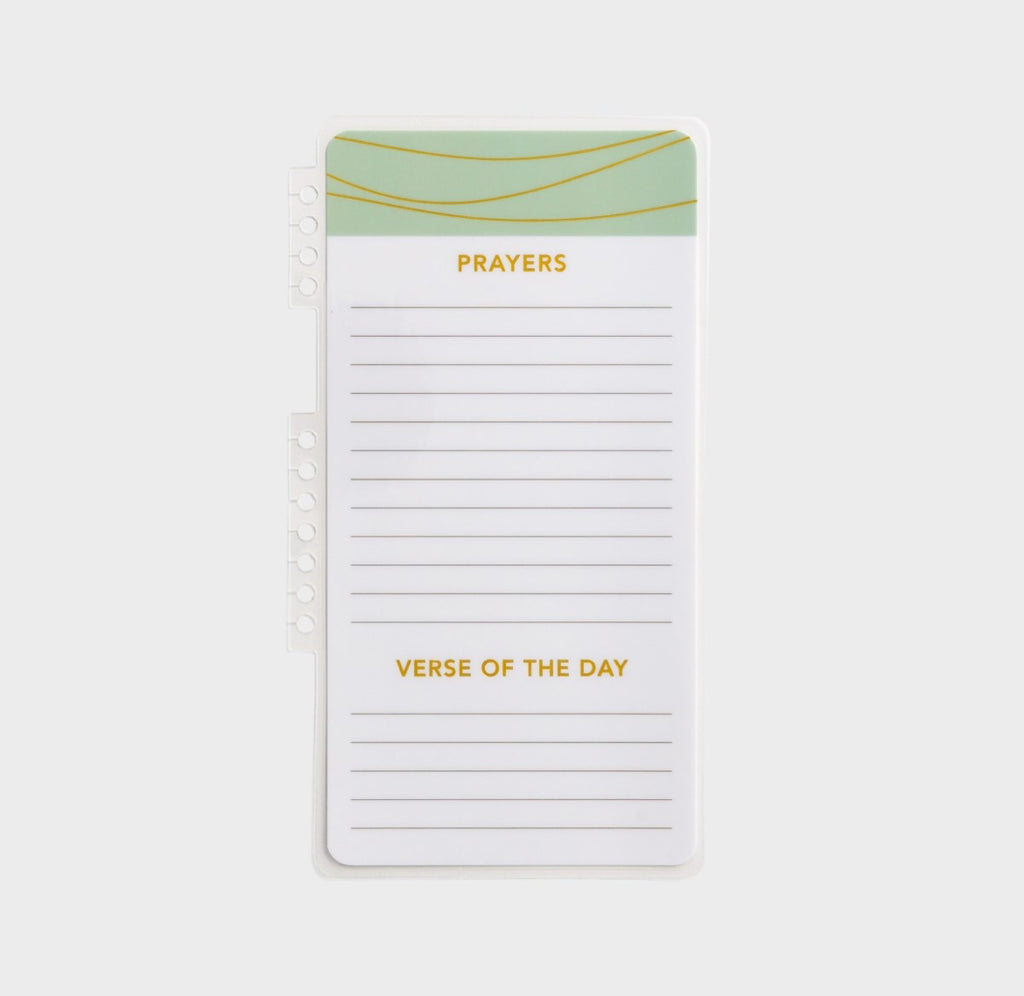 Prayers, Verse of the Day, To-Do List - Snap-In Planner Dashboard - Green