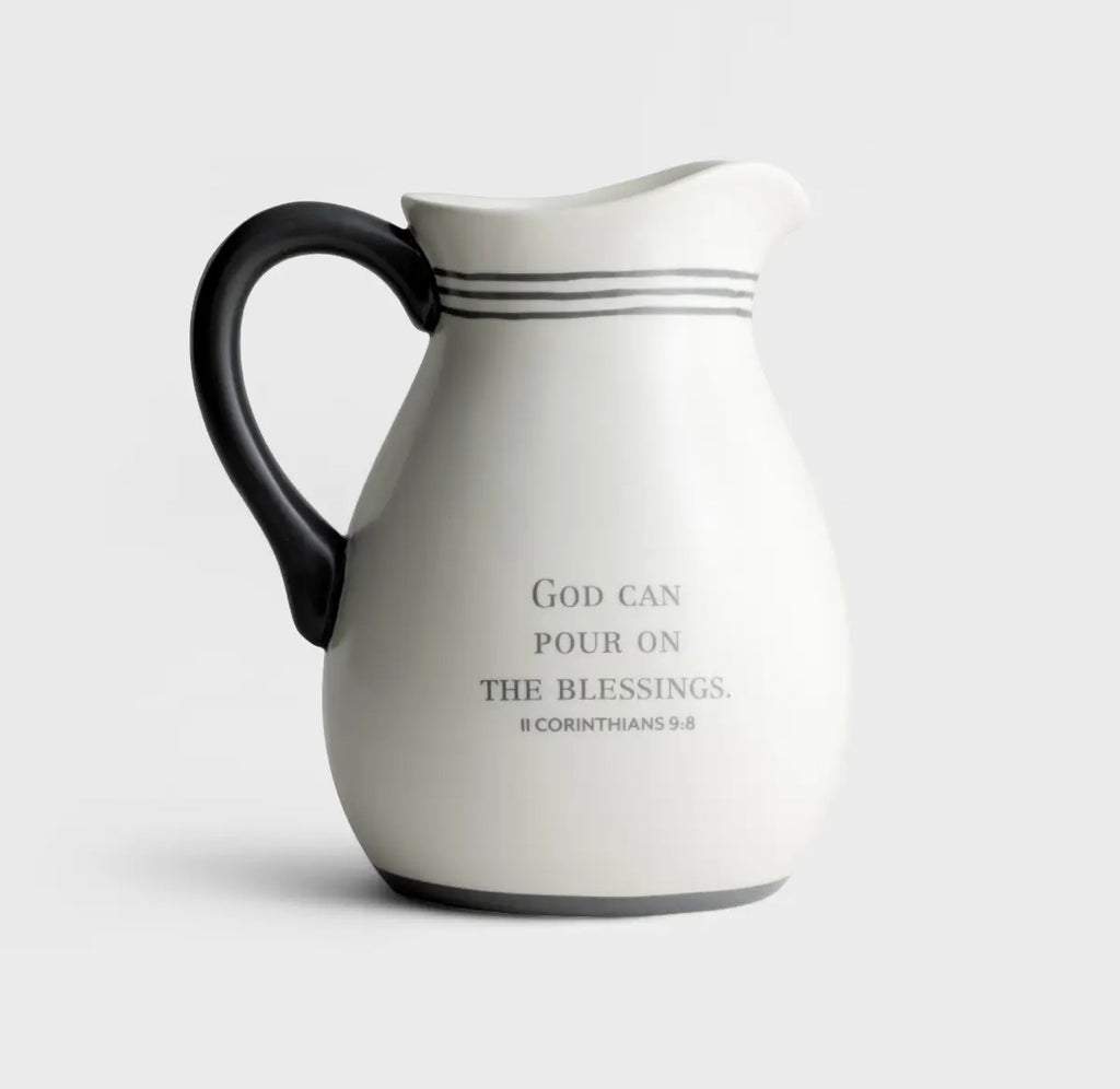 Pour On The Blessings - Ceramic Pitcher - I AM INTENTIONAL 