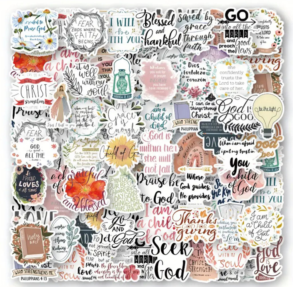 Bible Stickers- 50 pieces - I AM INTENTIONAL 