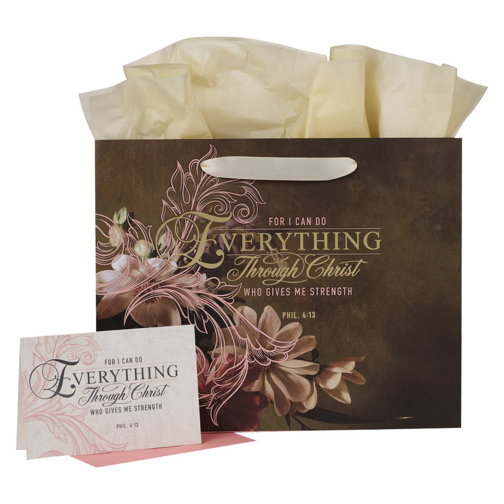 Everything Through Christ Large Gift Bag with Tissue and Card - I AM INTENTIONAL 