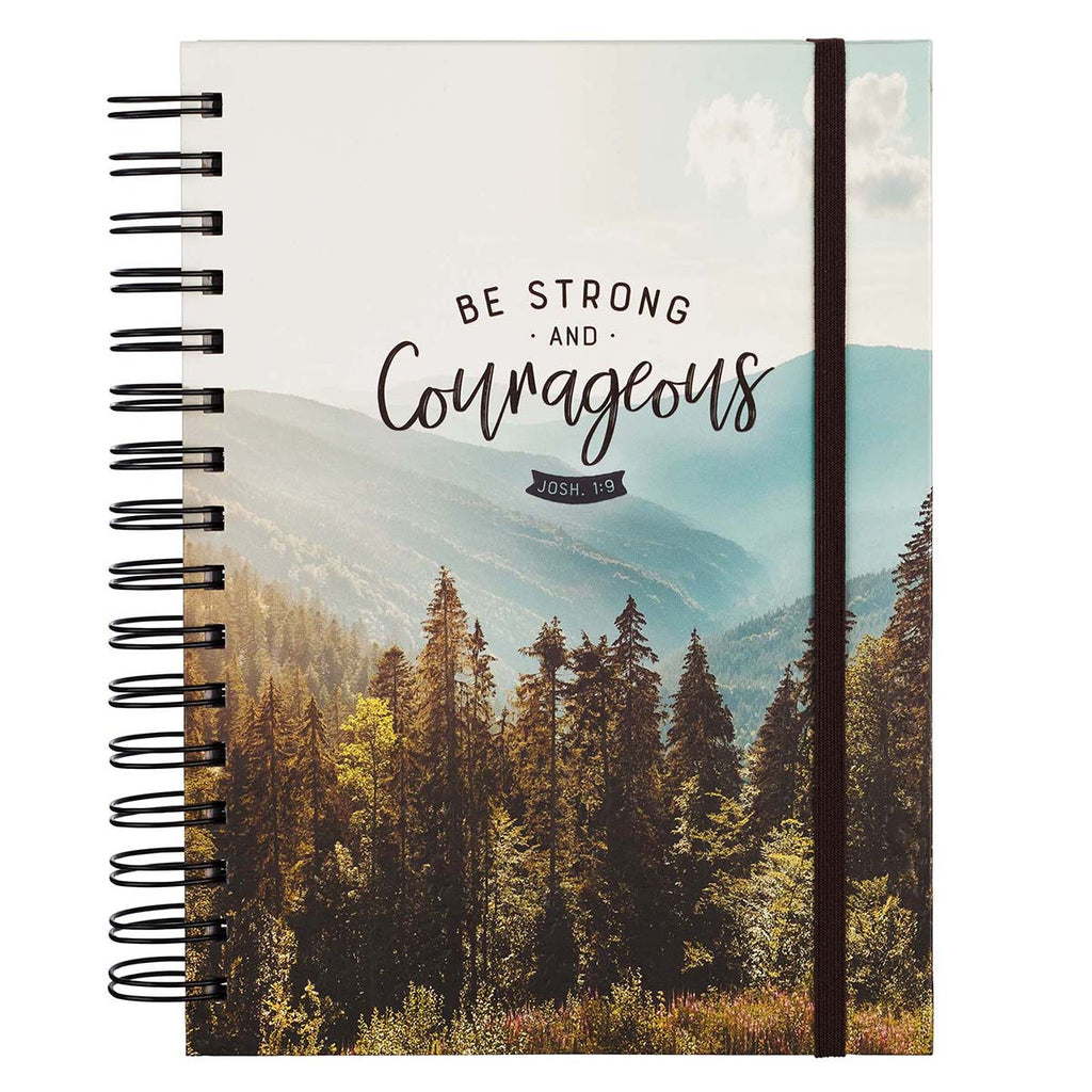 Be Strong and Courageous Large Wirebound Journal with Elastic Closure - I AM INTENTIONAL 