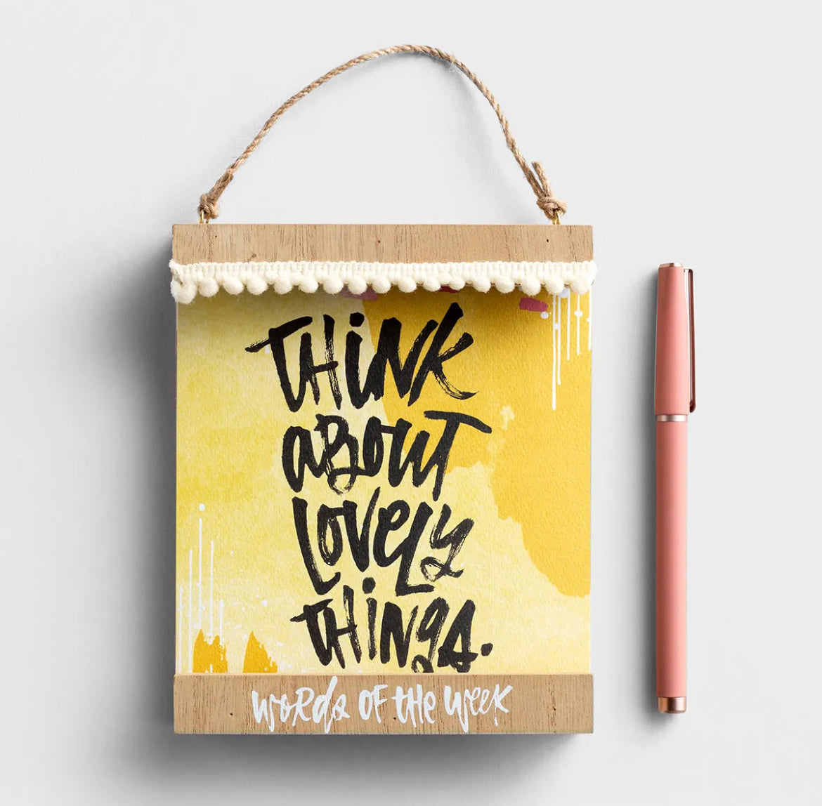 Katygirl - Words Of The Week - Framed Tabletop and Wall Decor - Includes 26 Inspirational Prints - I AM INTENTIONAL 