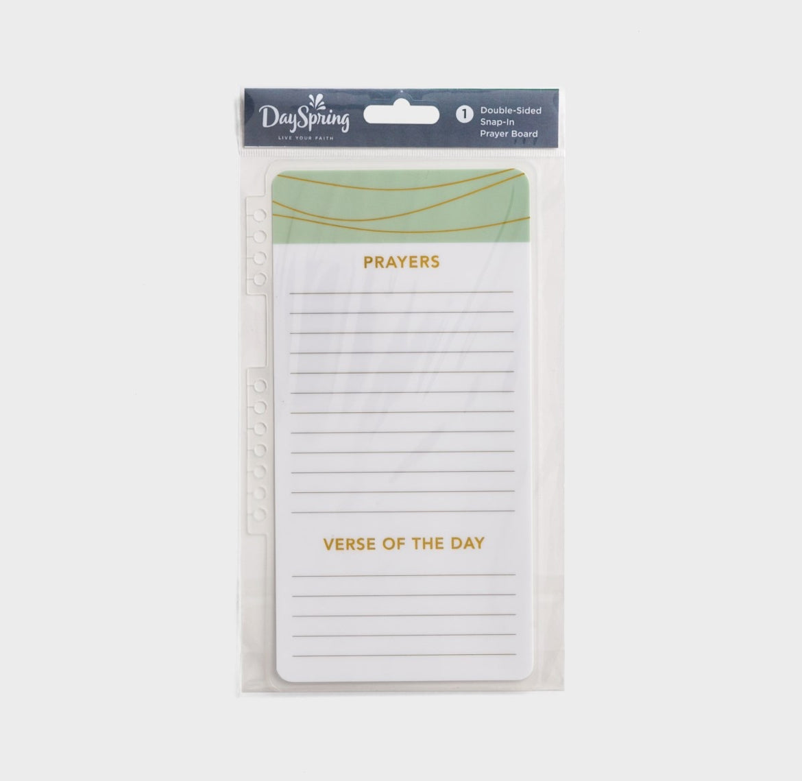 Prayers, Verse of the Day, To-Do List - Snap-In Planner Dashboard - Green