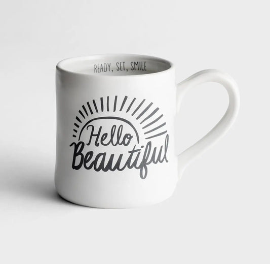 Hello Beautiful - Hand-Thrown Mug - I AM INTENTIONAL 