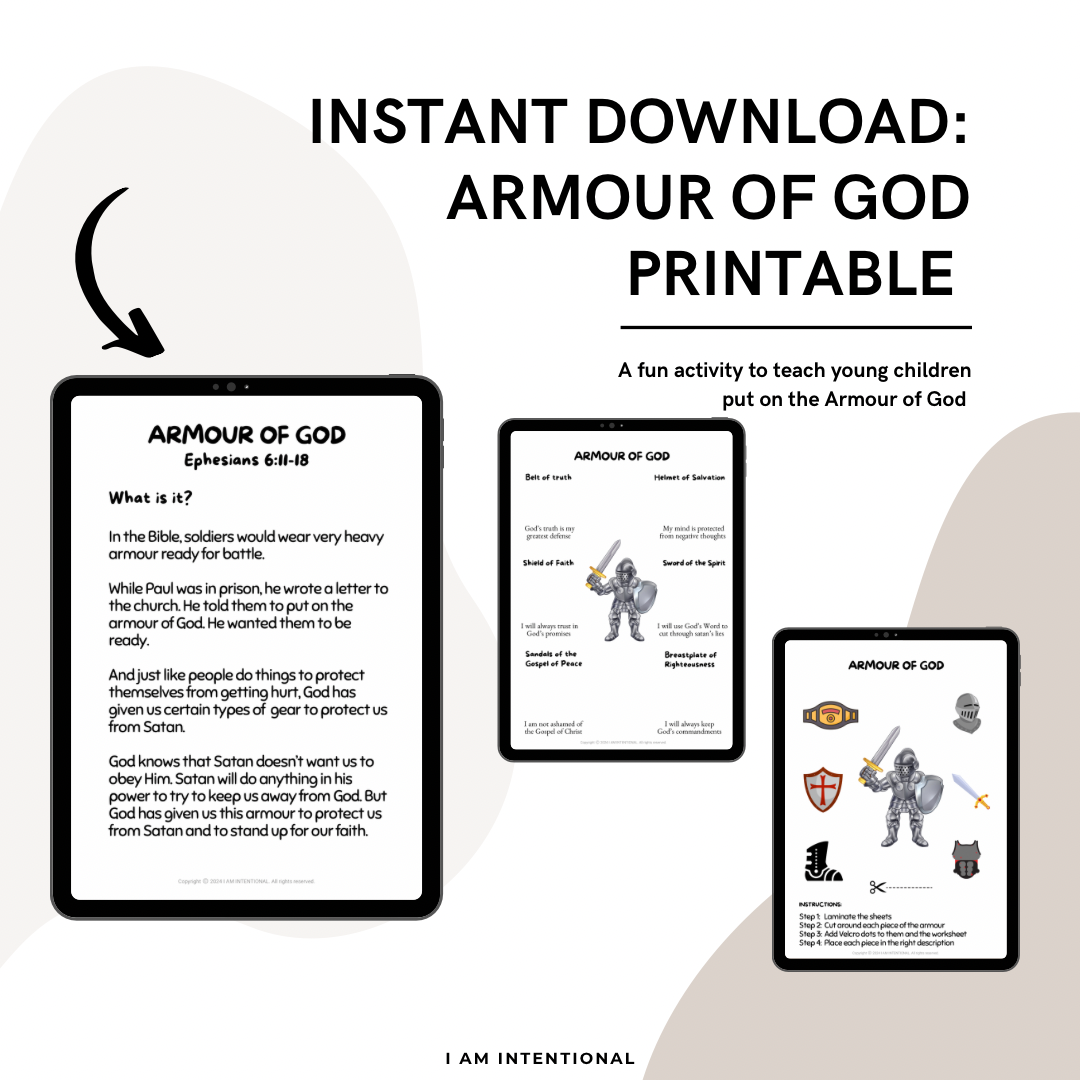 Armour of God Printable - I AM INTENTIONAL 