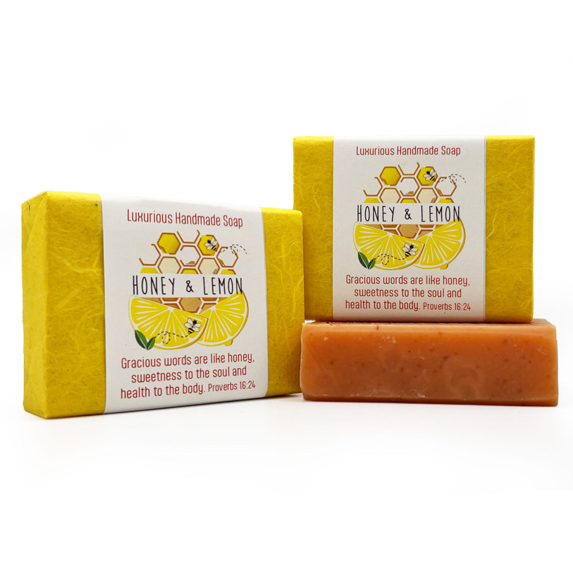 Honey & Lemon Handmade Soap with Bible verse - I AM INTENTIONAL 