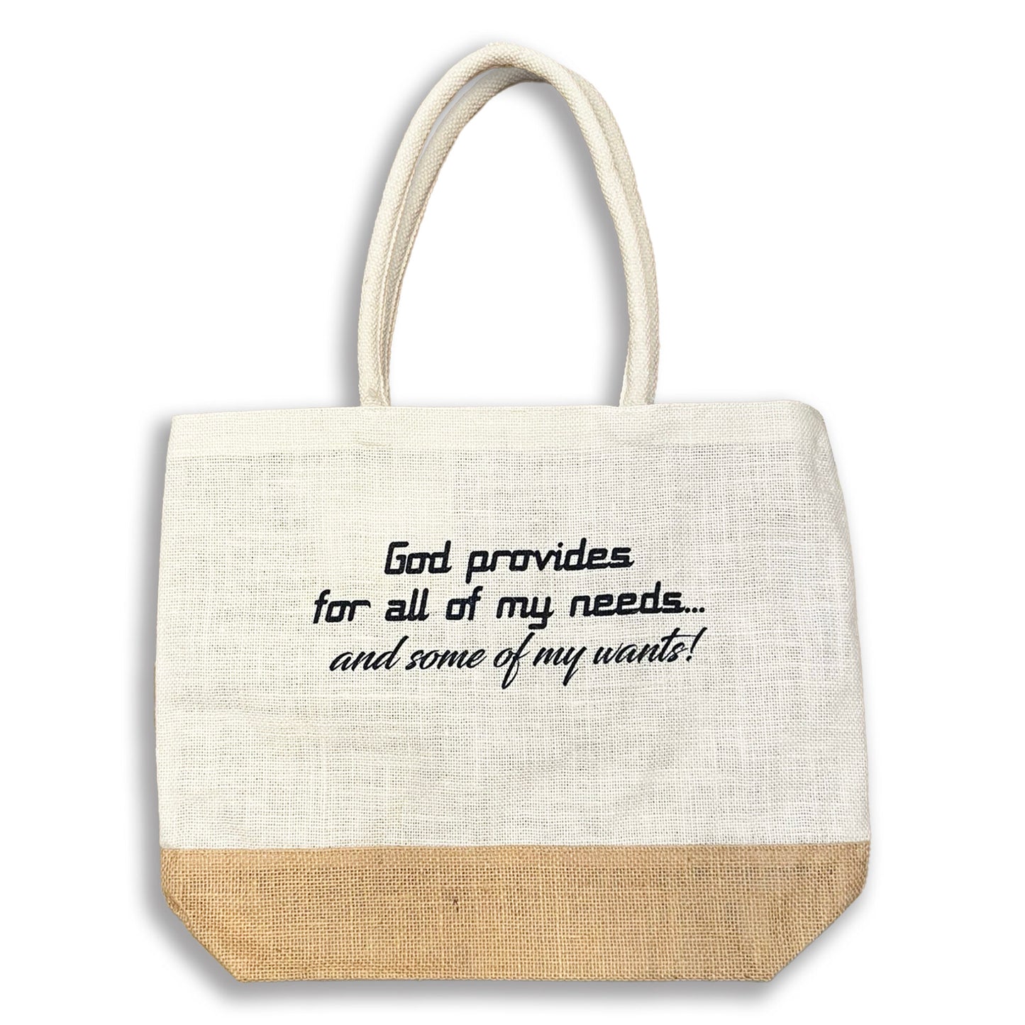 God Provides Jute Tote Bag - I AM INTENTIONAL 