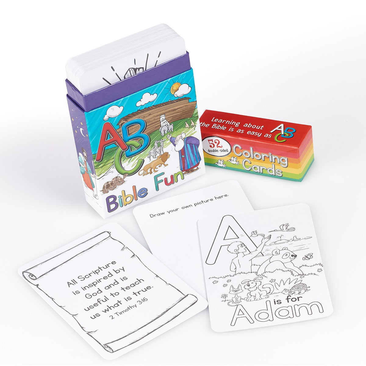 52 ABC Bible Fun Coloring Cards for Kids - I AM INTENTIONAL 