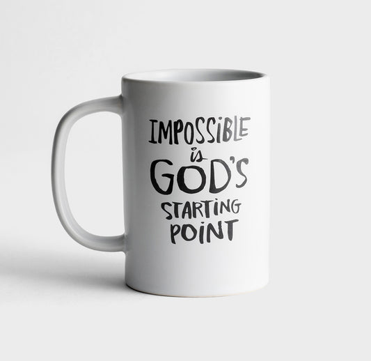 Impossible is God's Starting Point Mug - I AM INTENTIONAL 