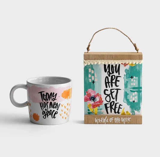 Katygirl - Words of the Week and New Grace Ceramic Mug - Gift Set - I AM INTENTIONAL 