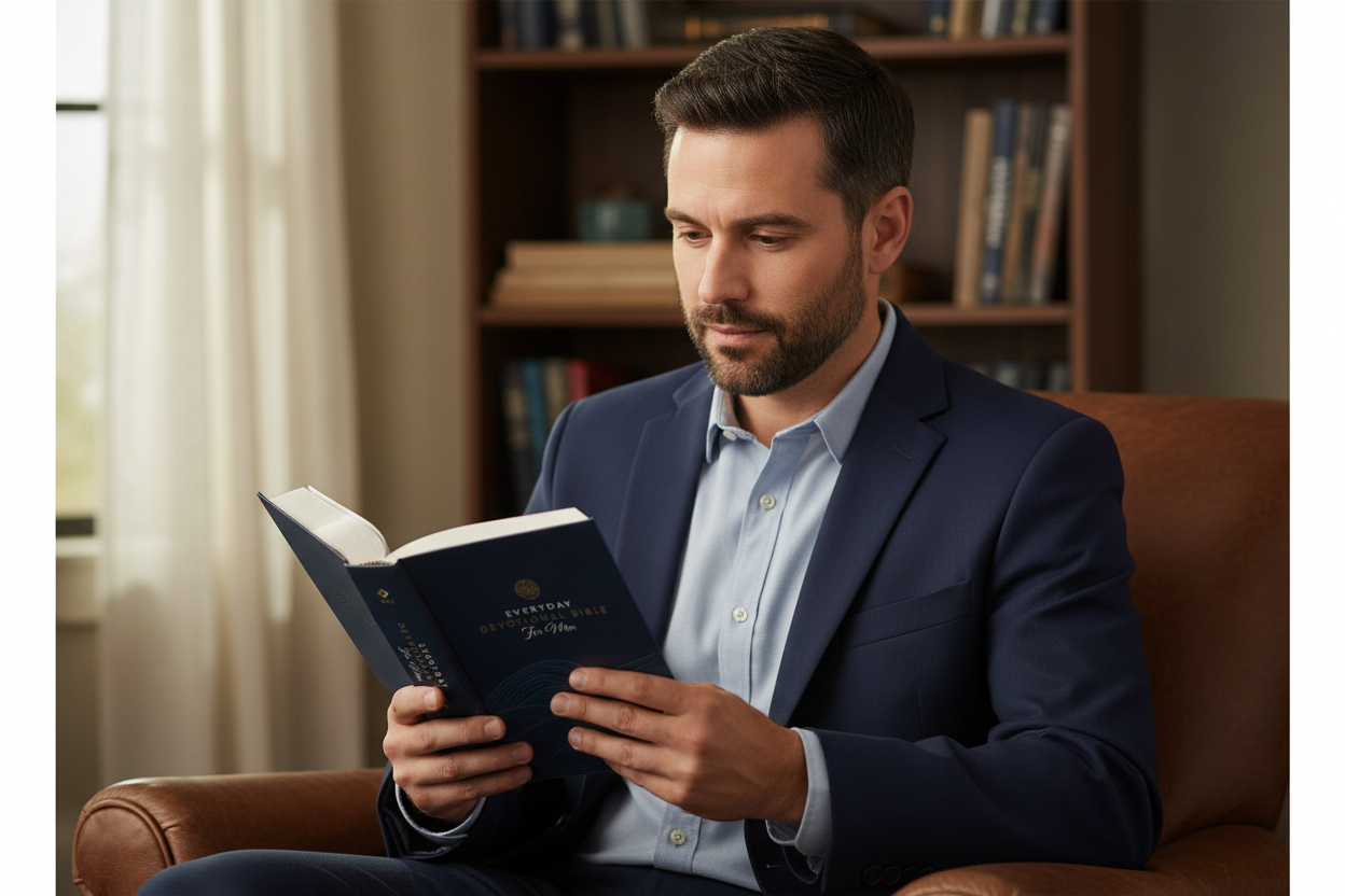 Devotional Bible NLT for Men Hardcover - I AM INTENTIONAL 