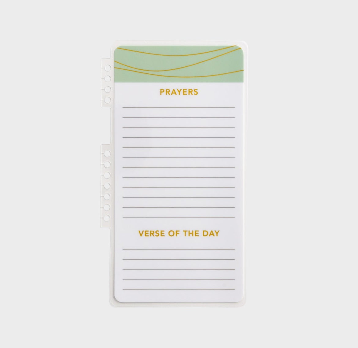 Prayers, Verse of the Day, To-Do List - Snap-In Planner Dashboard - Green - I AM INTENTIONAL 