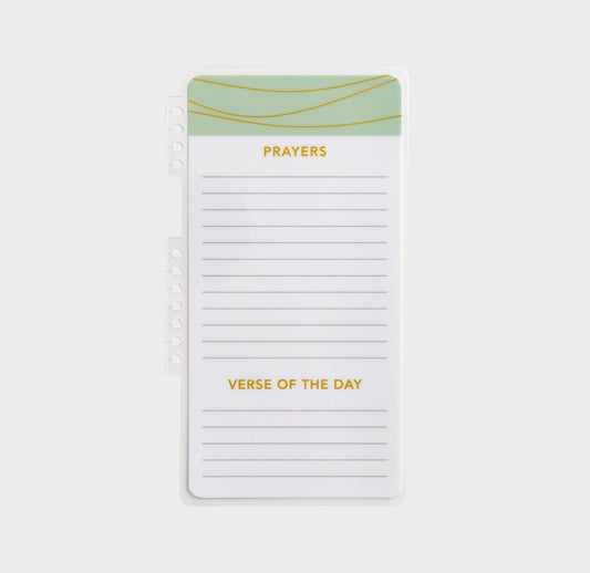 Prayers, Verse of the Day, To-Do List - Snap-In Planner Dashboard - Green - I AM INTENTIONAL 