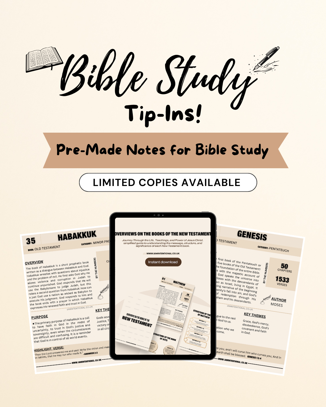 Bible Study Tip- Ins [Genesis to Revelation Overviews] - I AM INTENTIONAL 