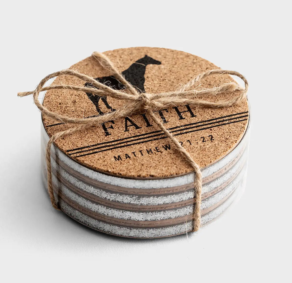 Farm Faith - Cork & Metal Coasters