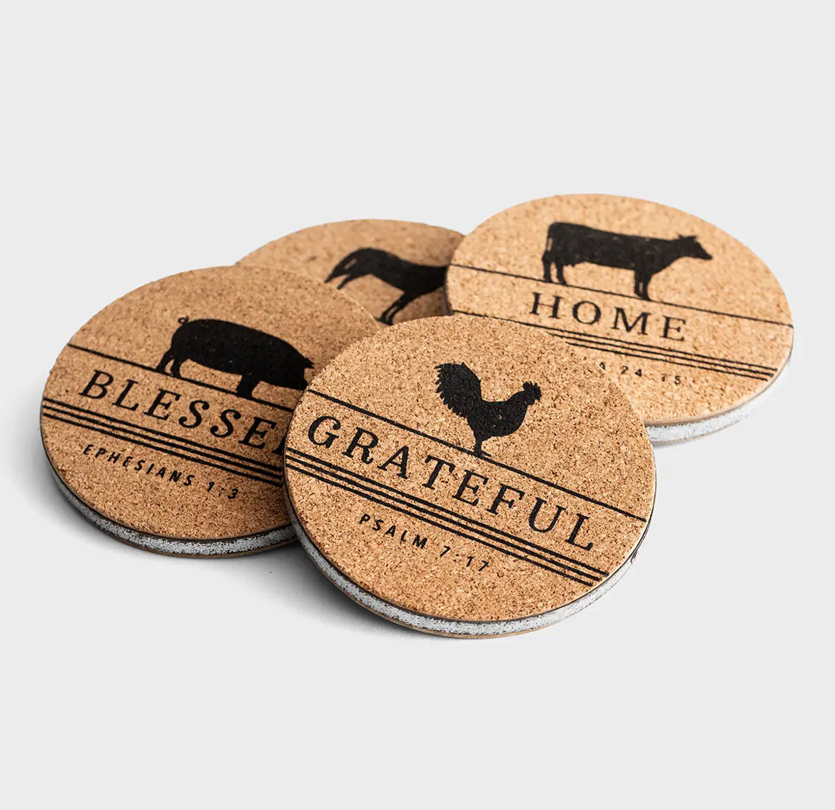 Farm Faith - Cork & Metal Coasters