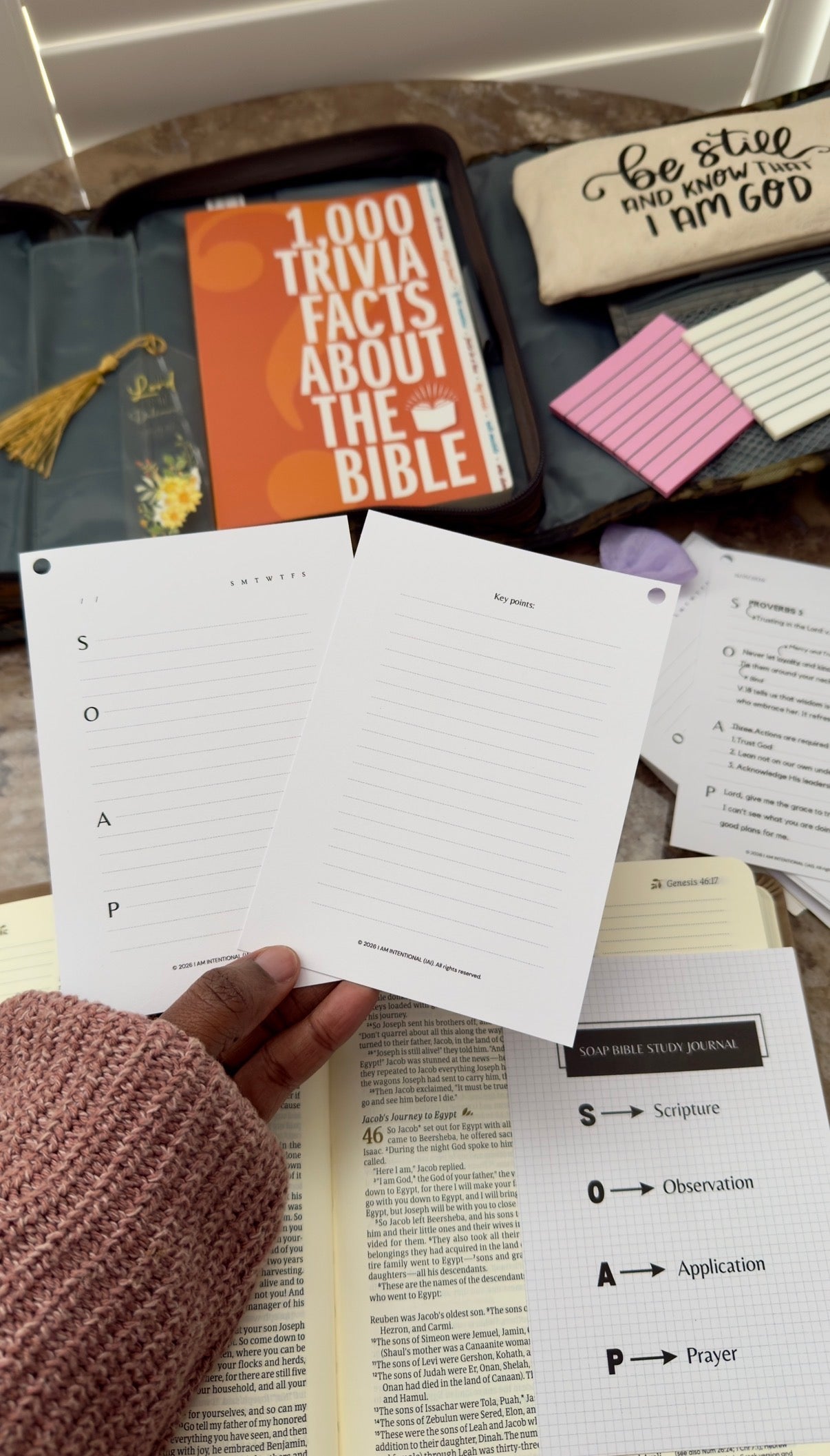 SOAP Bible Study Tip- Ins - I AM INTENTIONAL 