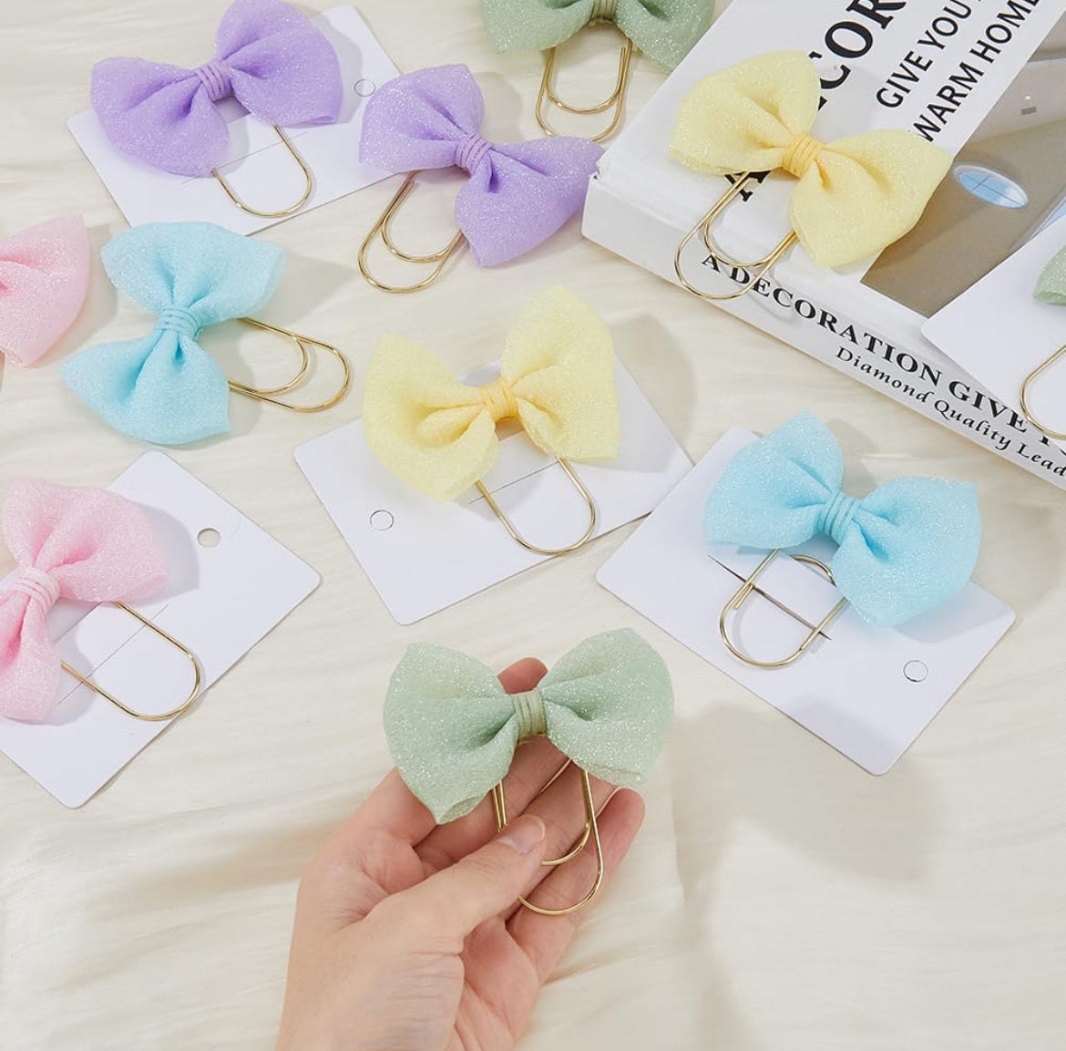 Organza Bowknot Bookmarks/Paperclips - I AM INTENTIONAL 