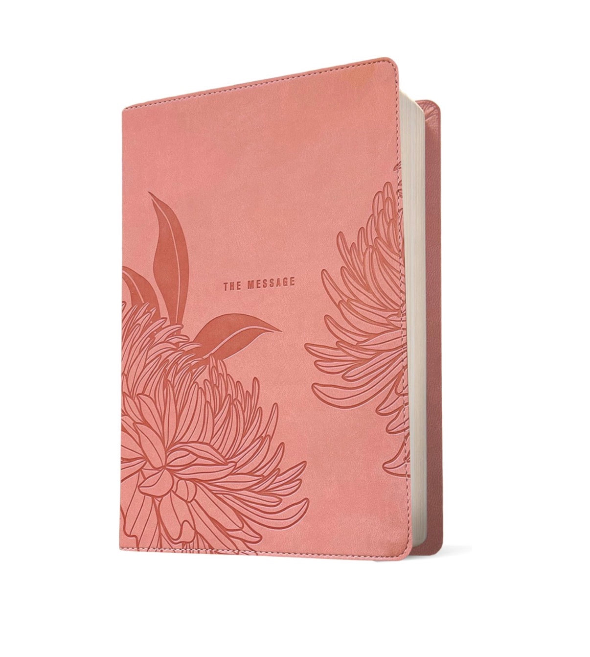 The Message Deluxe Gift Bible, Large Print (Leather-Look, Dusty Pink Floral) - I AM INTENTIONAL 