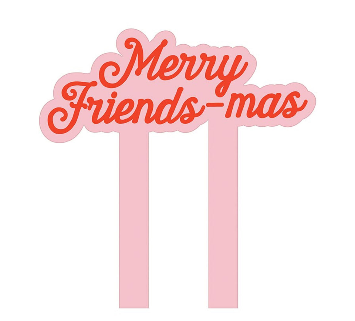 Acrylic Cake Topper & Confetti- Merry Friends-mas Set - I AM INTENTIONAL 