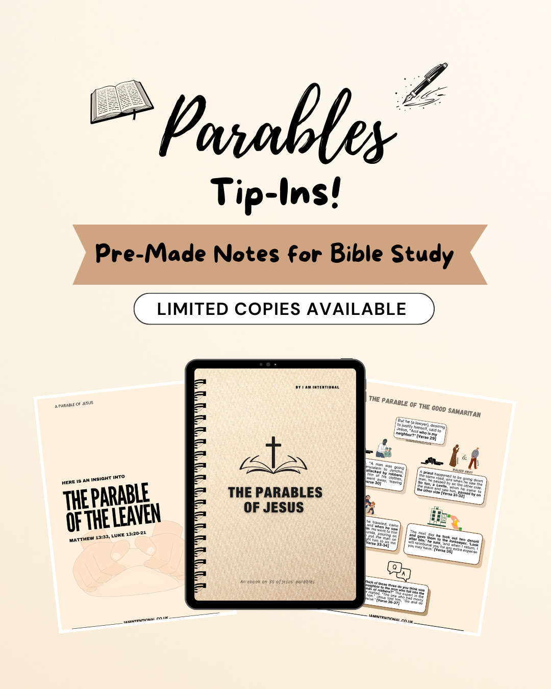 Parables Bible Tip- Ins - I AM INTENTIONAL 