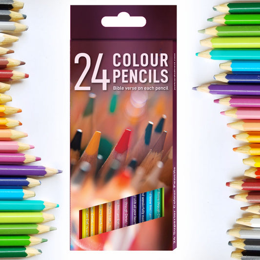 24 Colouring Pencils with Bible verse - I AM INTENTIONAL 