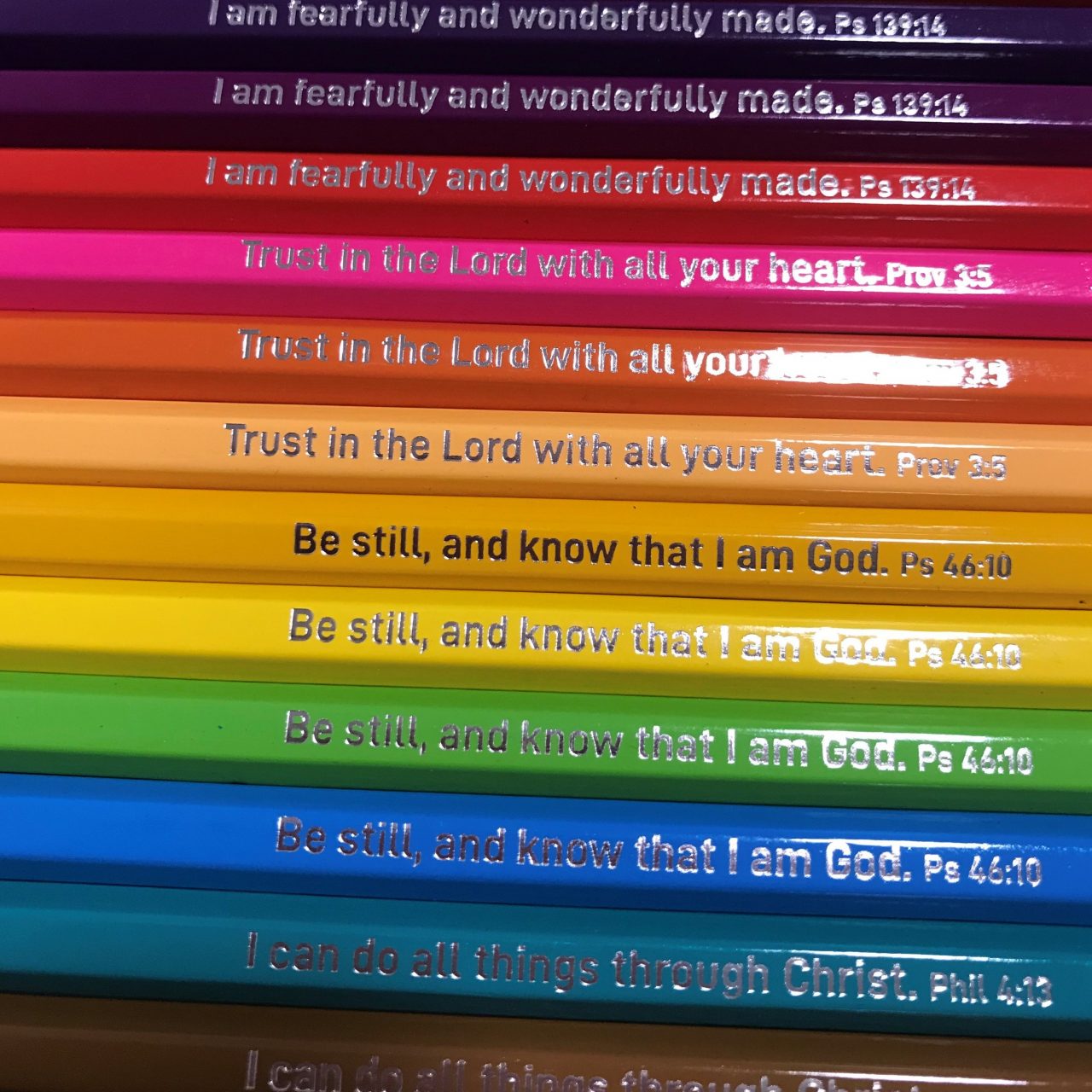 24 Colouring Pencils with Bible verse - I AM INTENTIONAL 